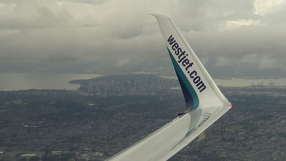 View of Vancouver from Westjet Flight